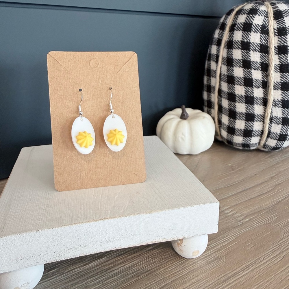 Yellow and White Deviled Eggs Earrings
